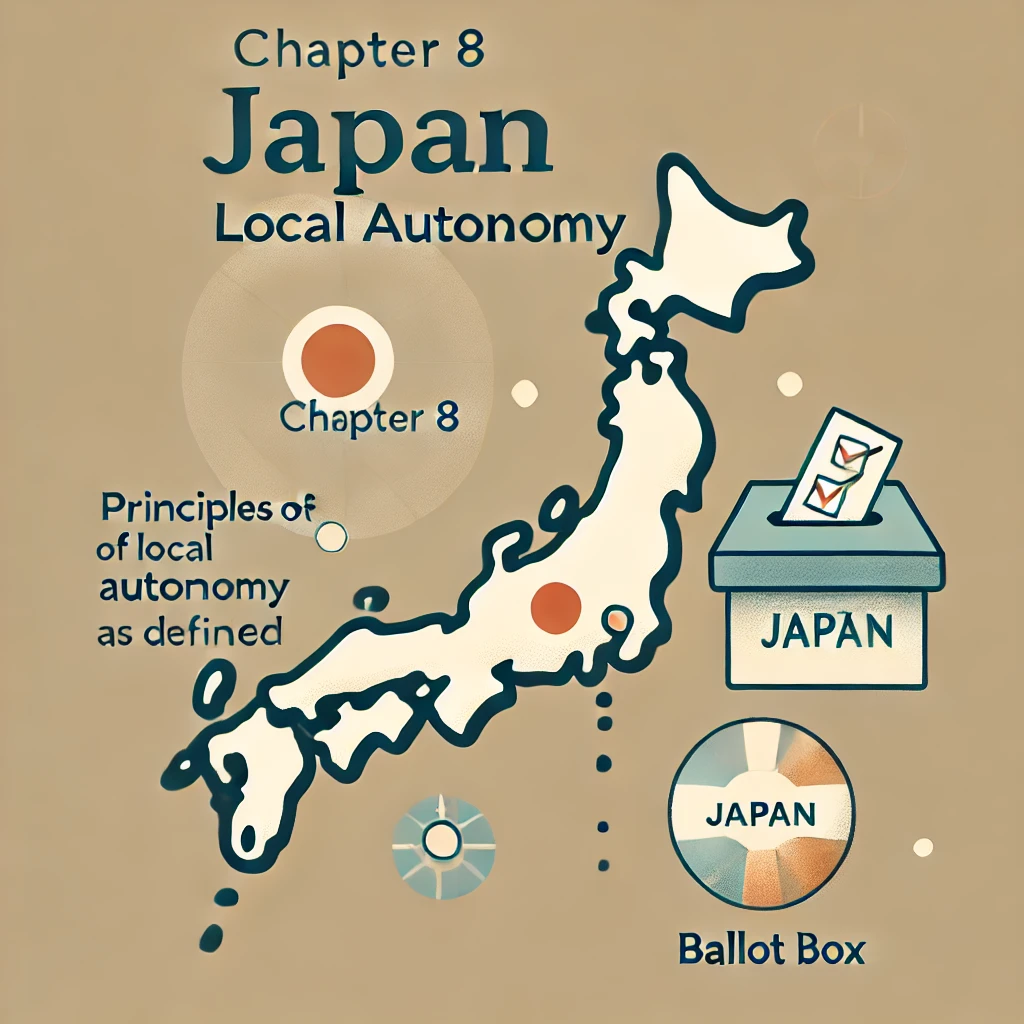 日本国憲法第8章の地方自治の原則を象徴するシンプルな図