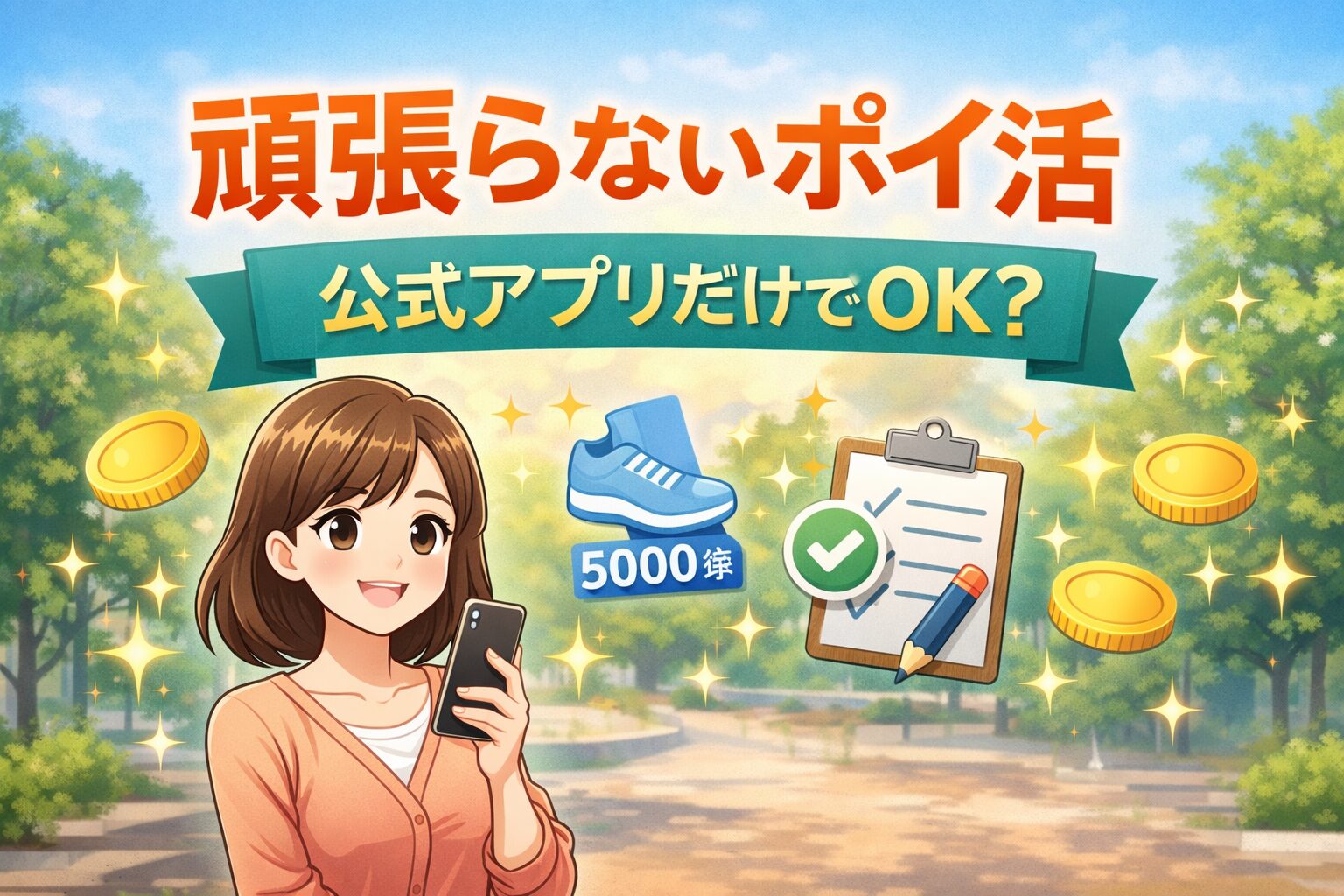 楽天の公式ポイ活アプリをイメージしたスマホ利用シーンのアイキャッチ画像