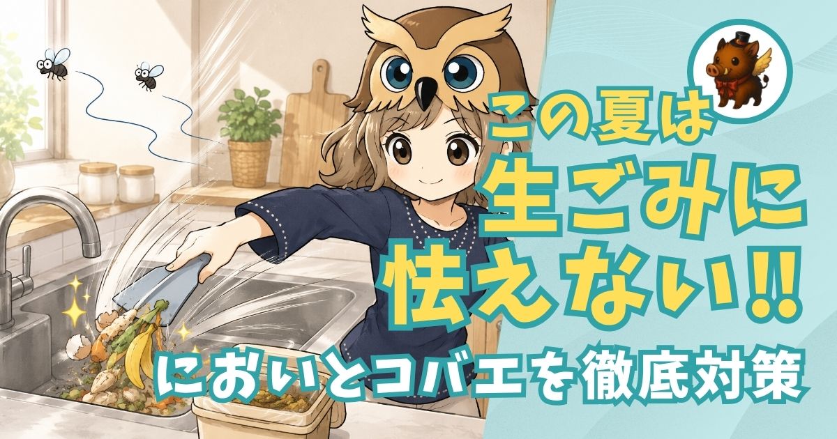 生ごみ処理のコツについて紹介する記事のアイキャッチ画像。
